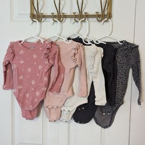 Set of five 18-24m girls onesies